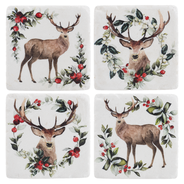 Holiday Stag Buck Coasters