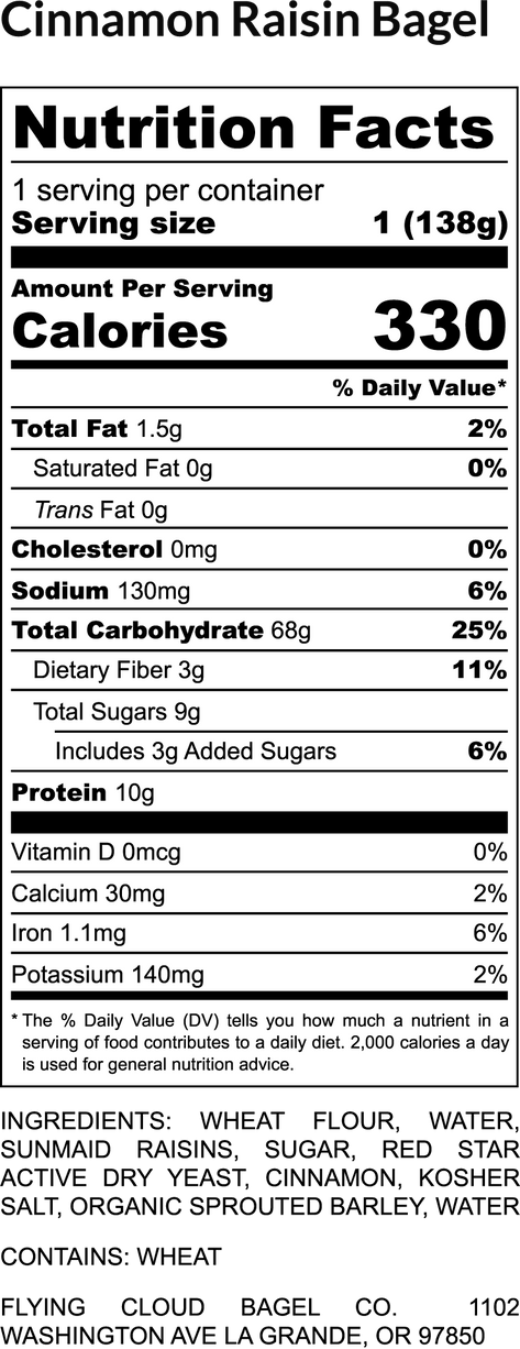 Cinnamon Raisin Bagel