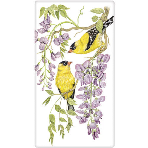 Goldfinch Wisteria Dish Towel