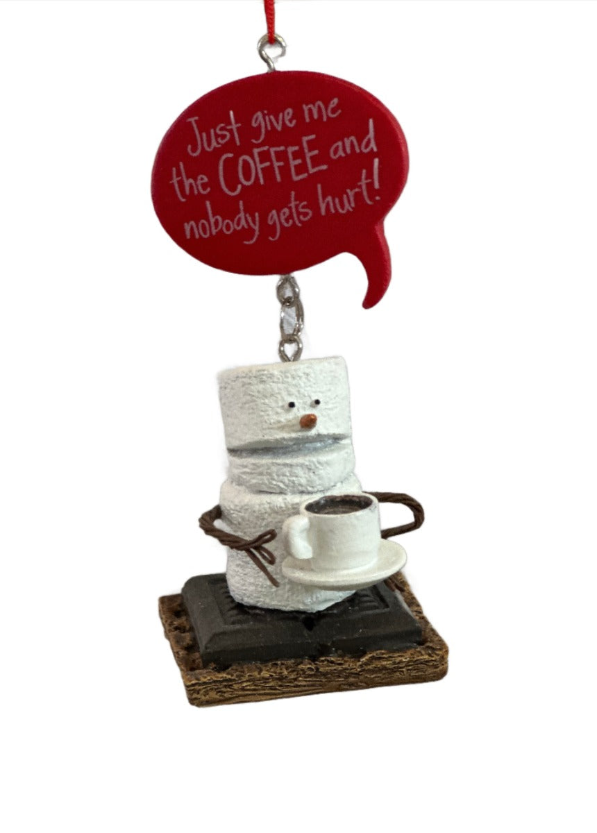 RETIRED Coffee No One Gets Hurt Toasted S'more Ornament