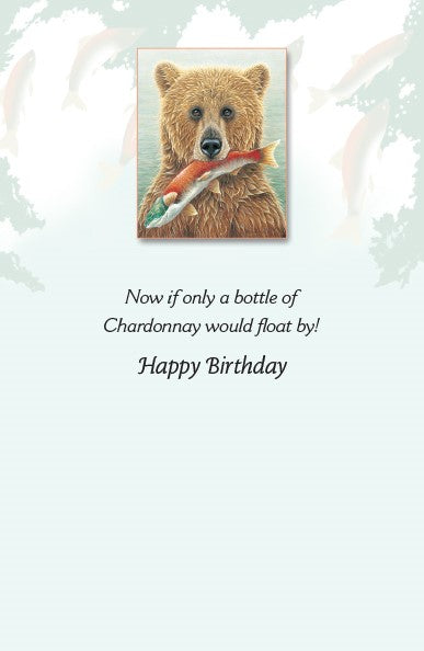 Fishing Bear Birthday Greeting Card