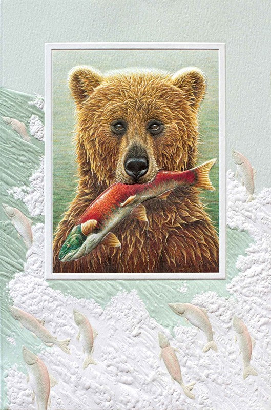 Fishing Bear Birthday Greeting Card