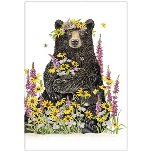 Bear Wildflowers Dish Towel