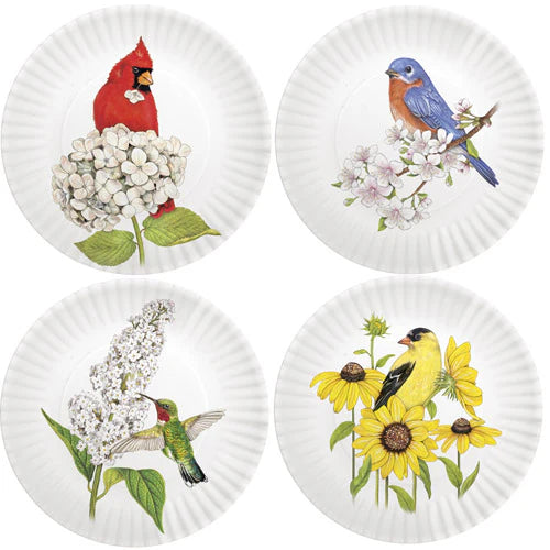 Spring Birds Appetizer Melamine Plates