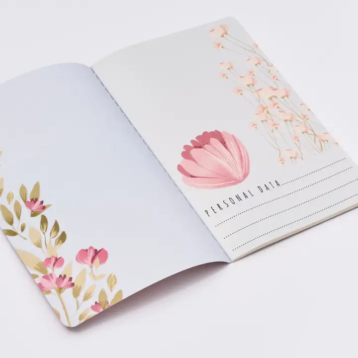 Blue Pink Floral Notebook