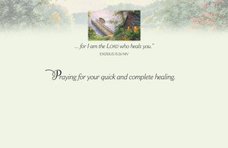 Cabin By Lake Get Well Card