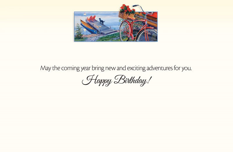 Cabin Lake Birthday Card