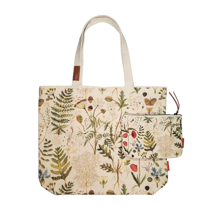 Florals And Greens Canvas Tote Bag