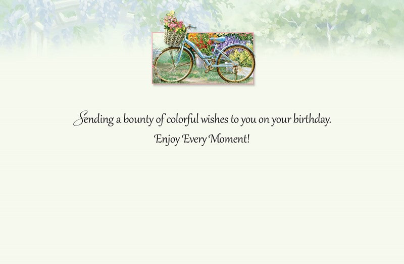 Flower Basket Bike Birthday Card