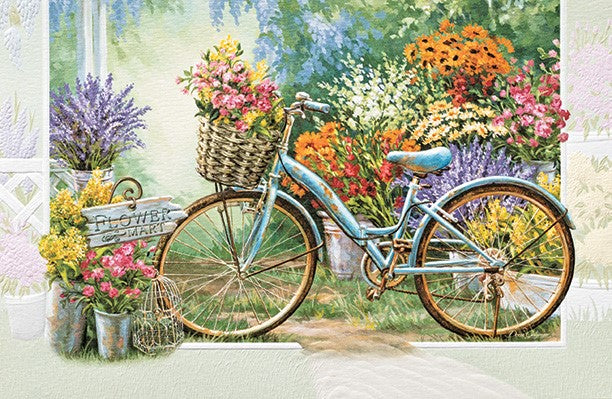 Flower Basket Bike Birthday Card
