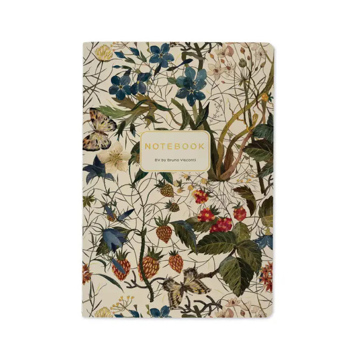 Forest Flowers White Notebook