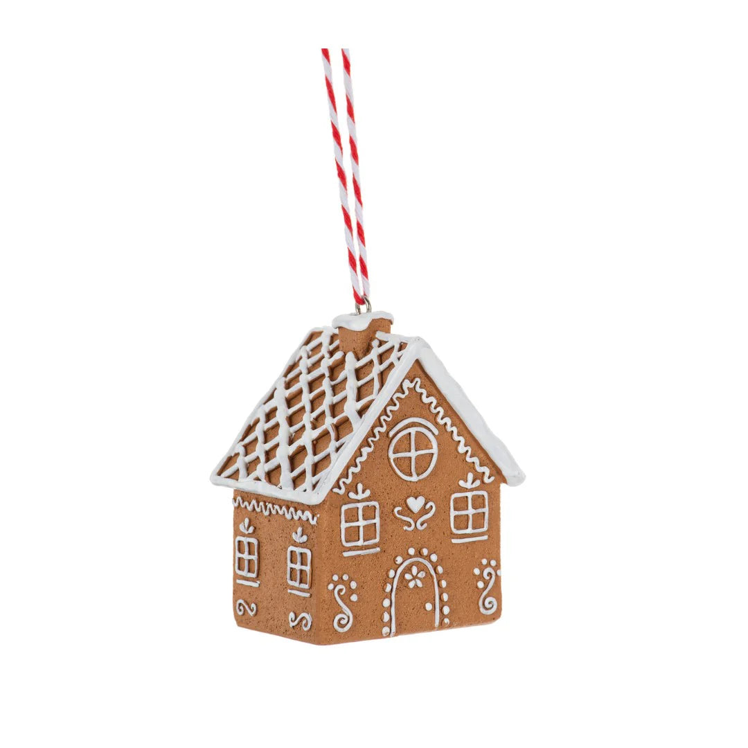 Gingerbread House Square Window Ornament