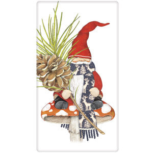 Gnome Toadstool Pinecone Dish Towel