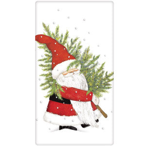 Santa Gnome Dish Towel