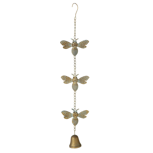 Gold Patina Bee Wind Chime