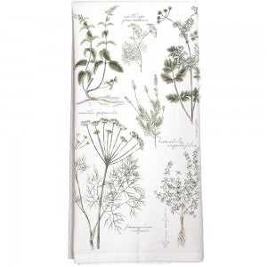 Scattered Herbs Dish Towel