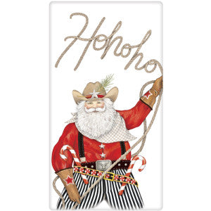 Cowboy Santa HoHoHo Dish Towel