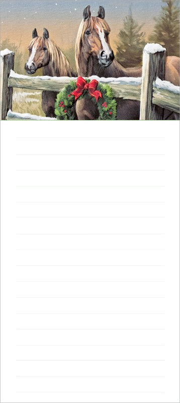 Horses With Wreath Notepad