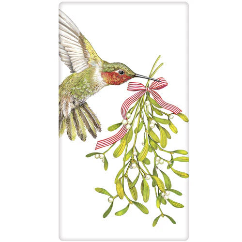 Hummingbird Mistletoe Dish Towel