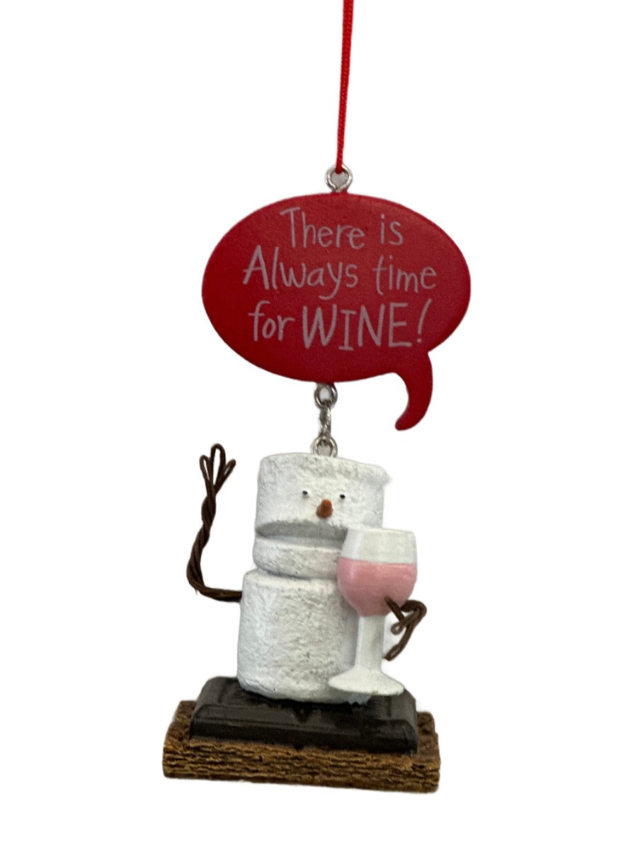 RETIRED Always Time For Wine Toasted S'more Ornament