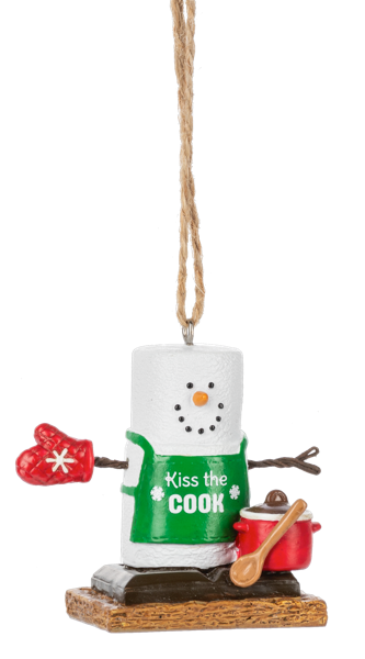 Kiss The Cook Wooden Spoon S'more Ornament 2025