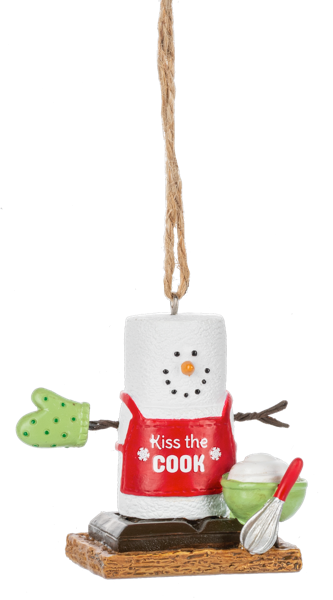 Kiss The Cook Whisk S'more Ornament 2025