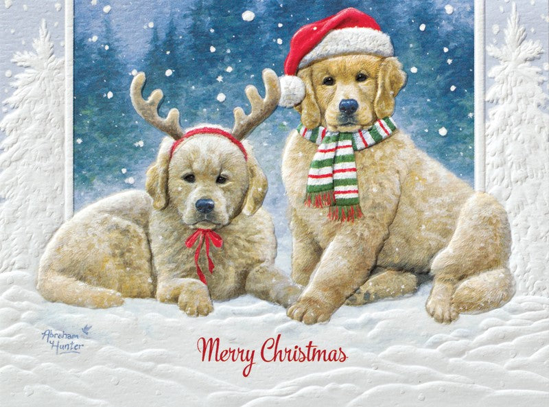 Golden Retriever Puppies Christmas Cards