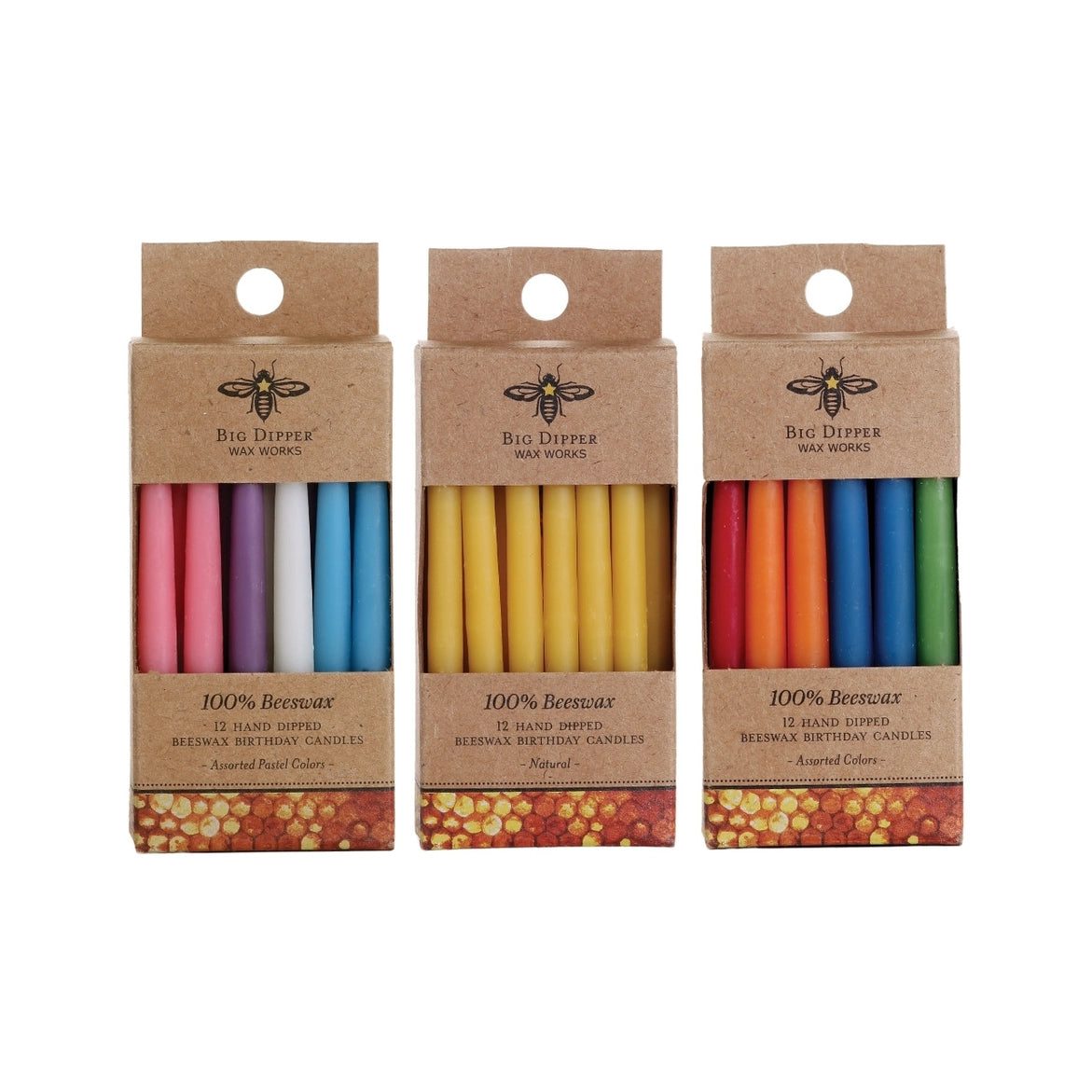 Pure Beeswax Birthday Candles