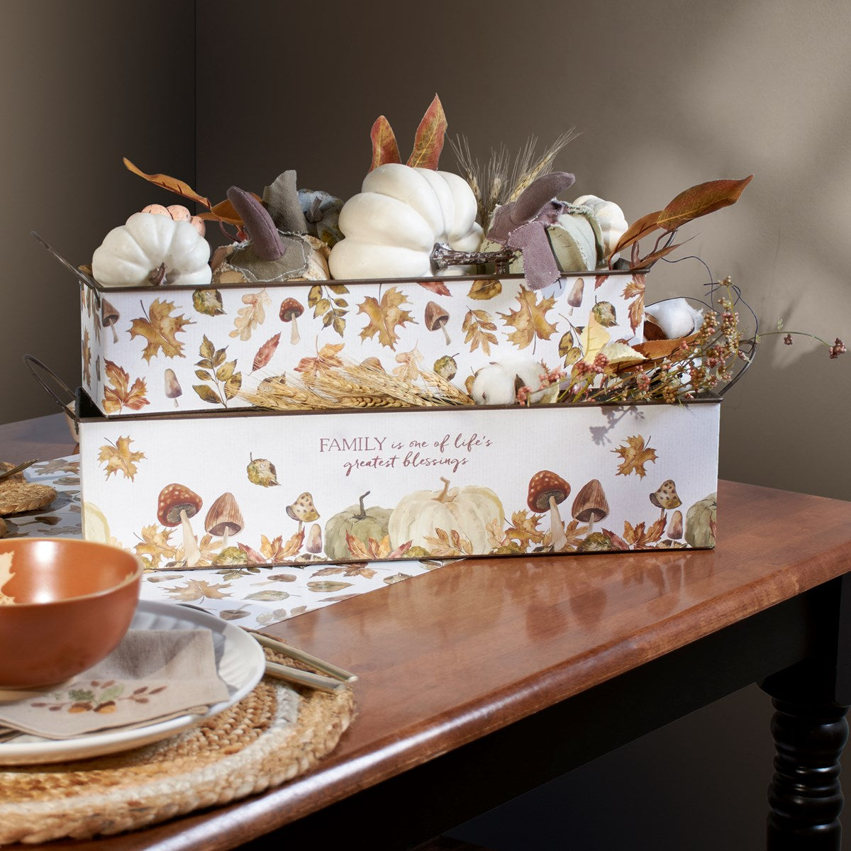 Mushrooms Fall Metal Tin