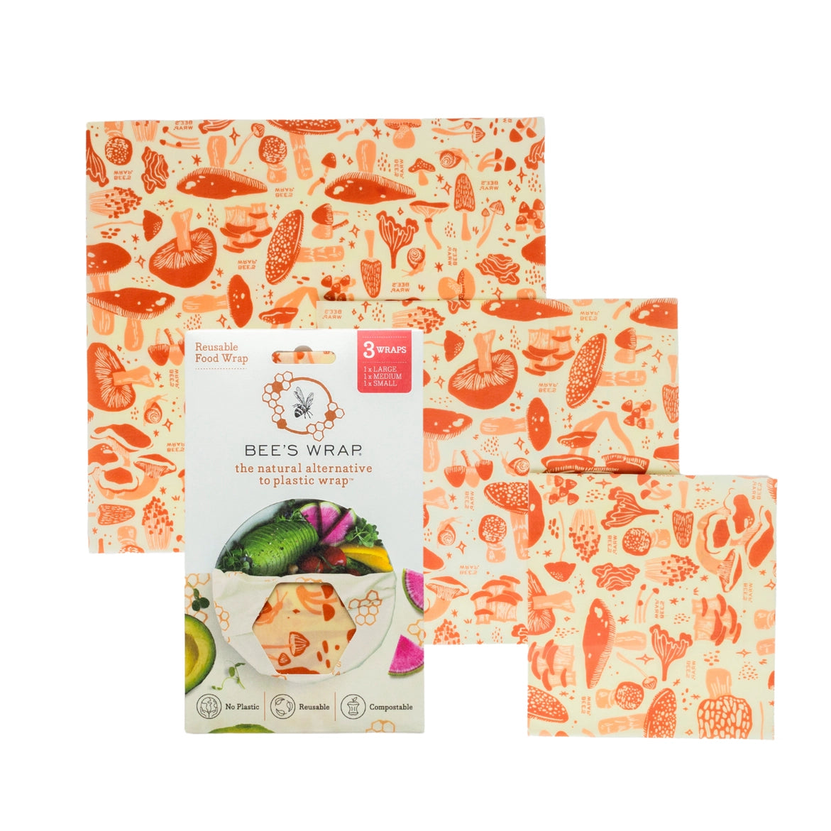 Magic Mushroom Variety Beeswax Wraps
