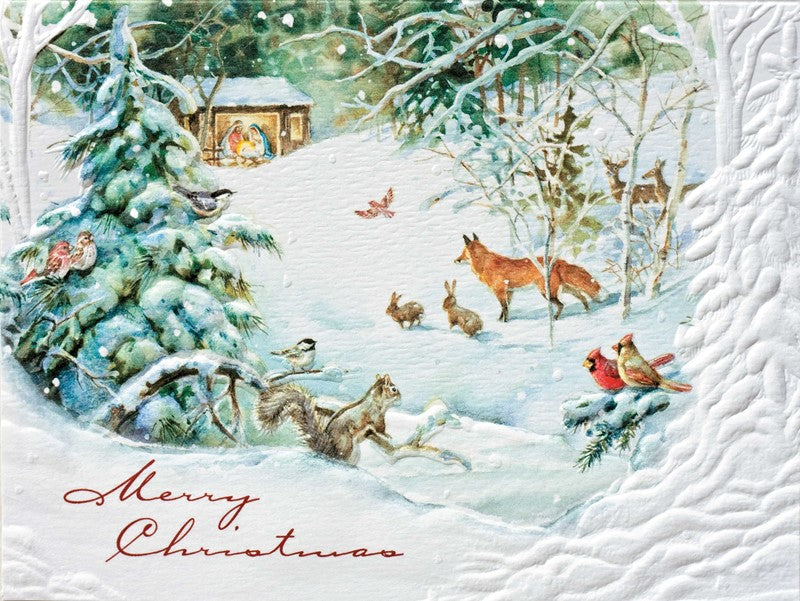 Christmas Miracle Animal Nativity Greeting Cards