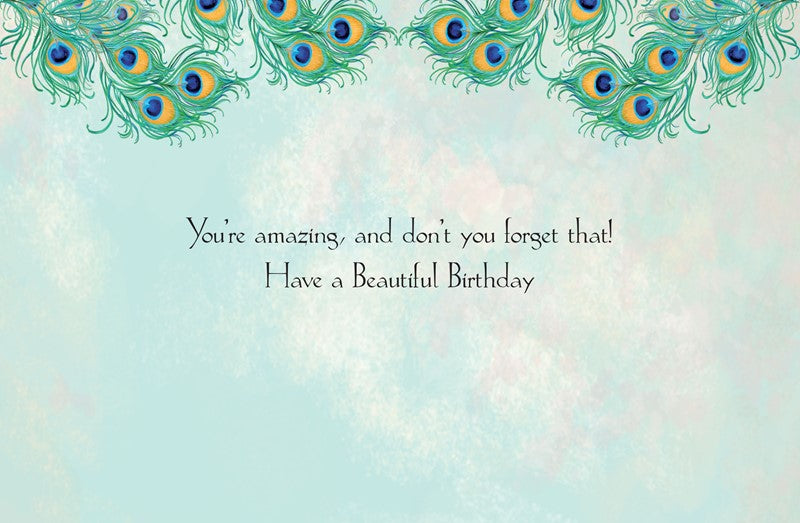 Peacock Feather Birthday Card