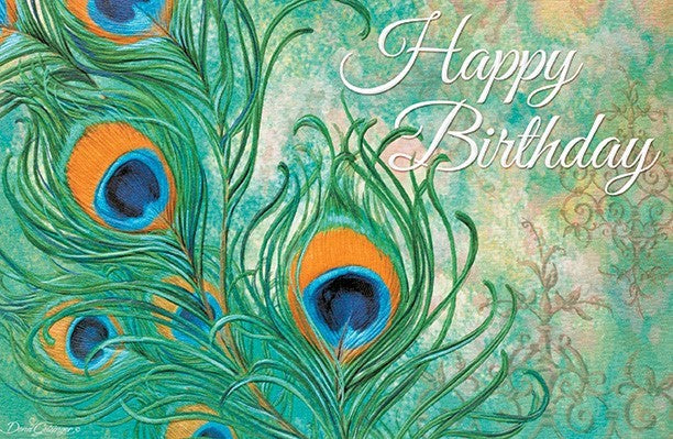 Peacock Feather Birthday Card