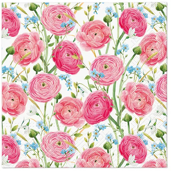 Pink Peonies Summer Napkins