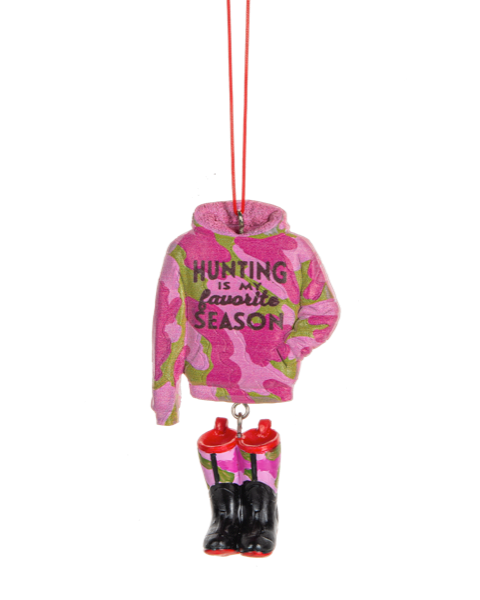 Pink Hoodie Hunting Ornament