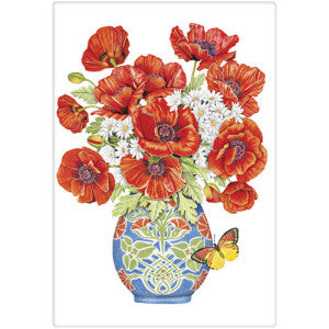 Poppy Vase Dish Towel