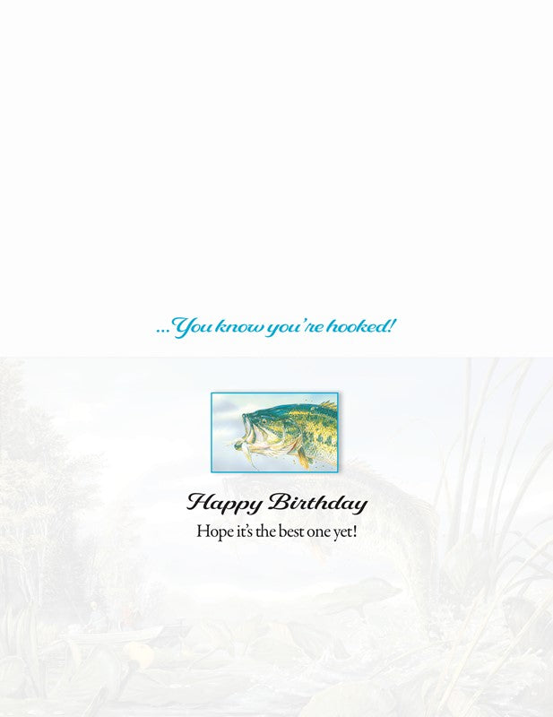 Bass Fishing Birthday Card