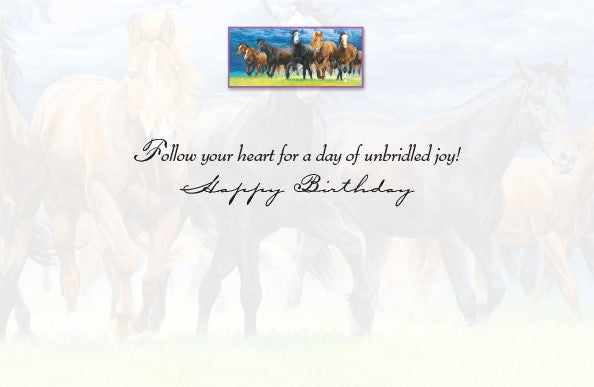 Running Horses Birthday Card