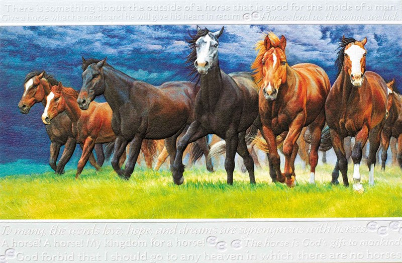 Running Horses Birthday Card