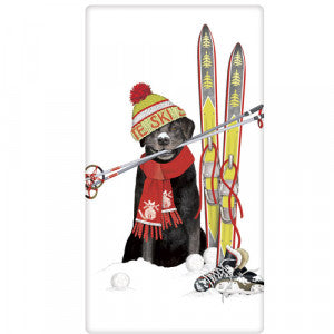 Black Lab Ski Dish Towel