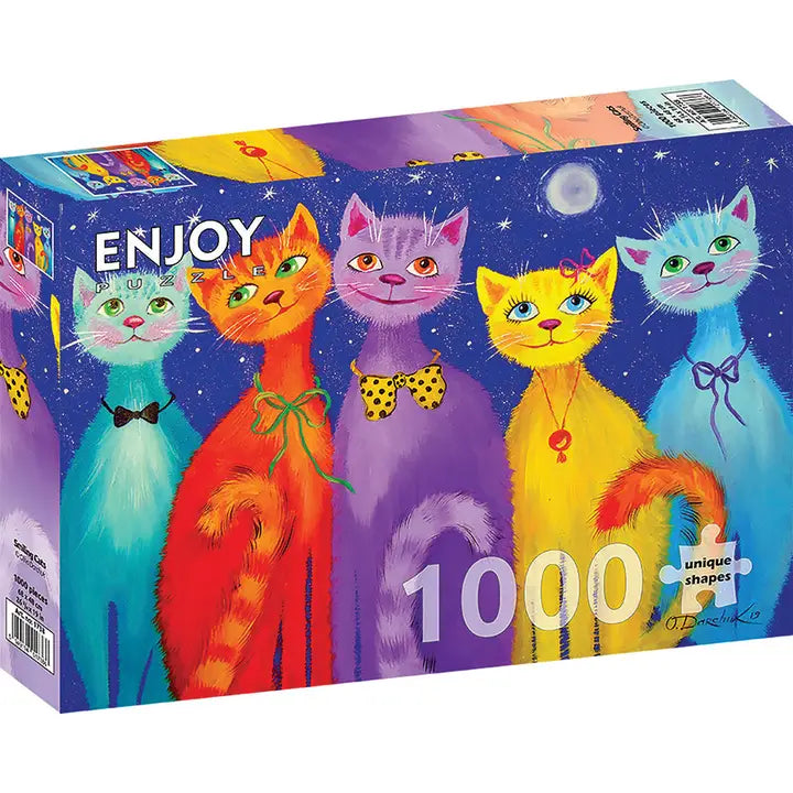 Colorful Smiling Cats Puzzle