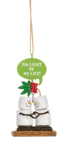 S'mores Cannabis Mistletoe Ornament 2024