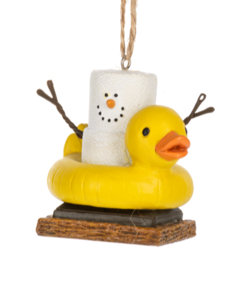 S'mores Rubber Ducky Pool Floaty Ornament