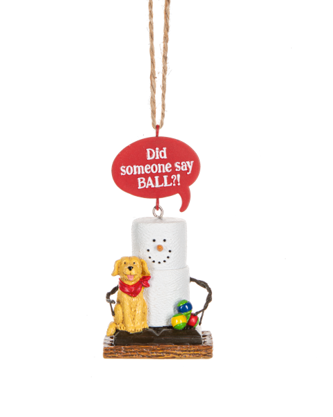 S'mores Ornaments Fetching Dog