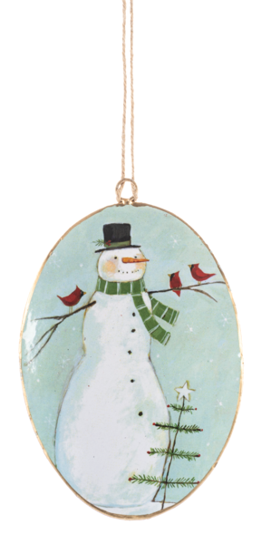 Snowman Oval Ornament