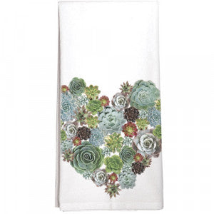Succulent Heart Dish Towel