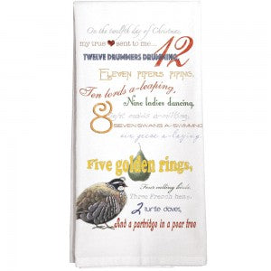 Twelve Days of Christmas Dish Towel