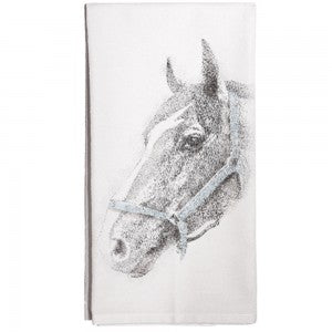 Vintage Black And White Horse Dish Towel