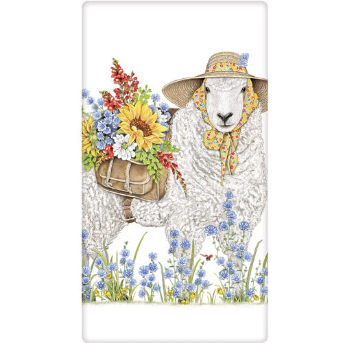 Wildflower Sheep Dish Towel