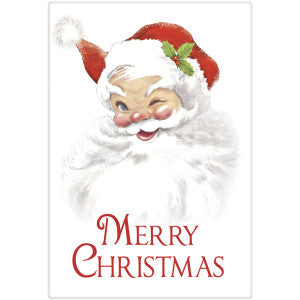 Santa Winking Vintage Dish Towel